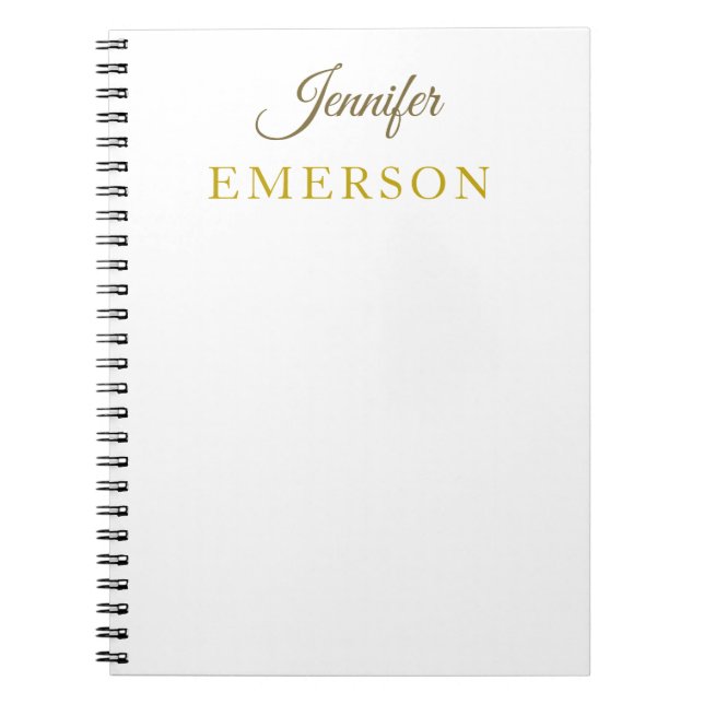 Gold colour name professional minimalist modern   notebook (Front)