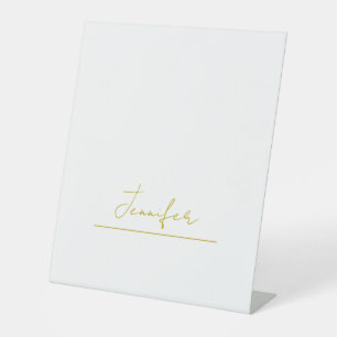 Gold colour name professional minimalist modern pedestal sign