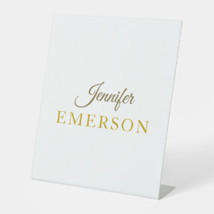 Gold colour name professional minimalist modern pedestal sign