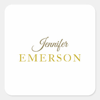 Gold colour name professional minimalist modern square sticker