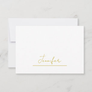 Gold colour name professional minimalist modern   thank you card