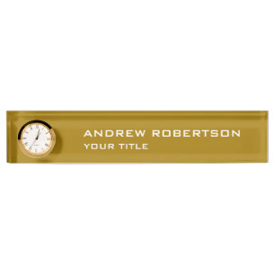Gold Colour Plain Elegant Minimalist Simple Nameplate