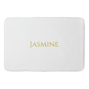 Gold Colour Plain Minimalist Professional Name  Bath Mat