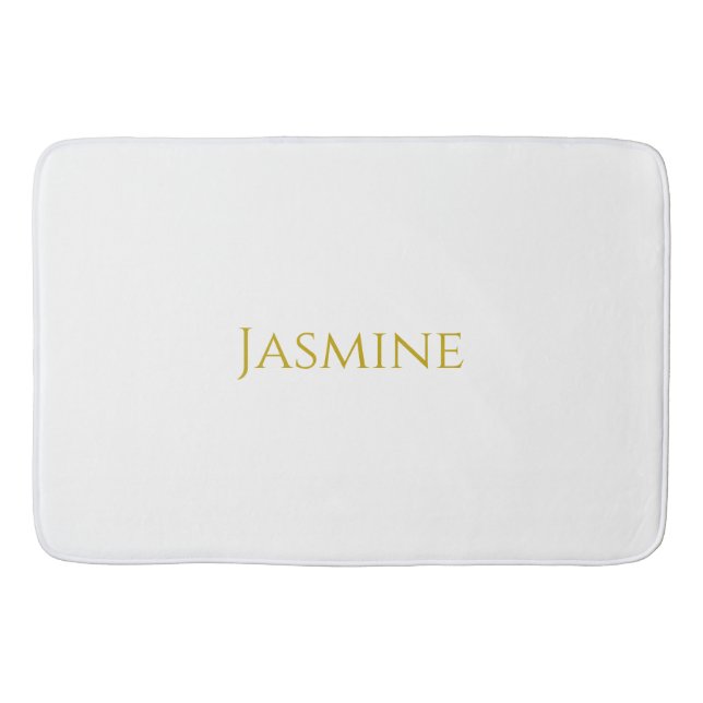 Gold Colour Plain Minimalist Professional Name  Bath Mat (Front)