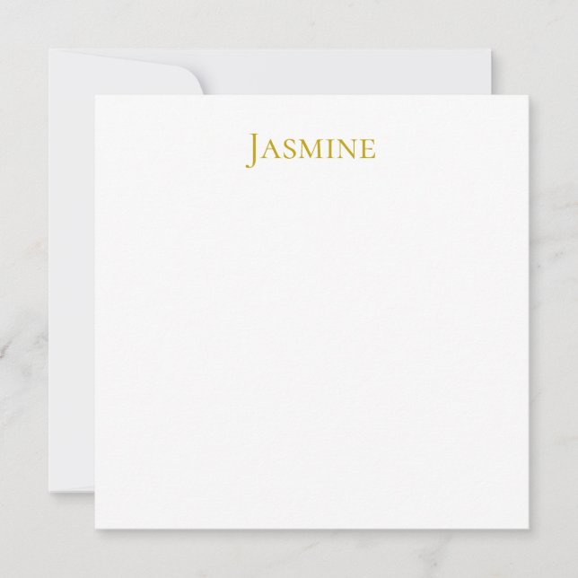 Gold Colour Plain Minimalist Professional Name  Card (Front)