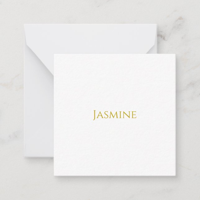 Gold Colour Plain Minimalist Professional Name  Card (Front)