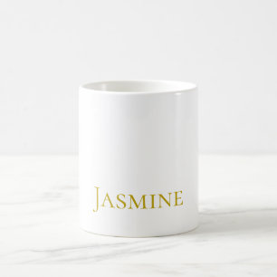 Gold Colour Plain Minimalist Professional Name Coffee Mug