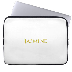 Gold Colour Plain Minimalist Professional Name  Laptop Sleeve