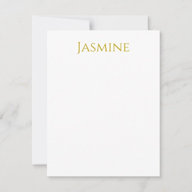 Gold Colour Plain Minimalist Professional Name  RSVP Card (Front)
