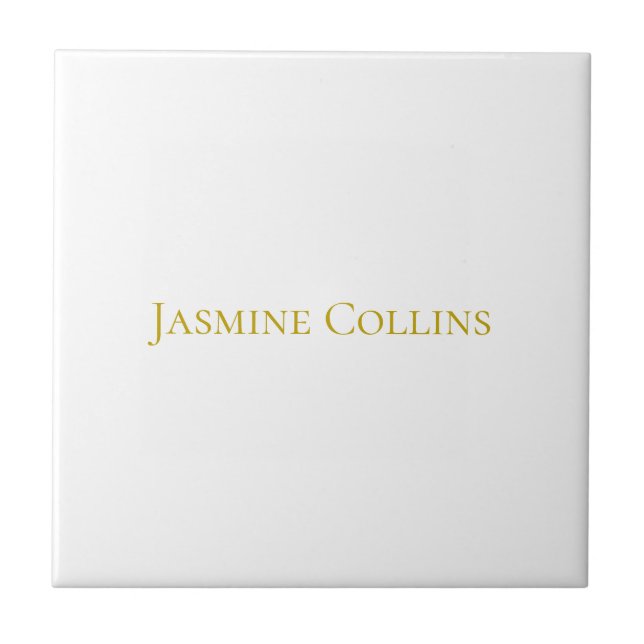 Gold Colour Plain Minimalist Professional Name  Tile (Front)