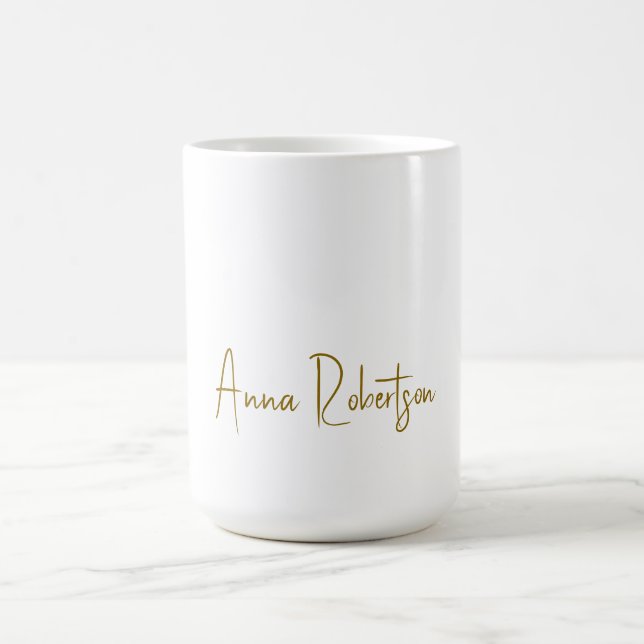 Gold Colour Professional Calligraphy Minimalist Coffee Mug (Center)