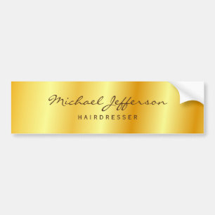 Gold Colour Professional Handwriting Script Bumper Sticker