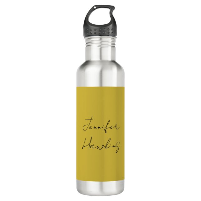Gold colour professional plain handwriting 710 ml water bottle (Front)