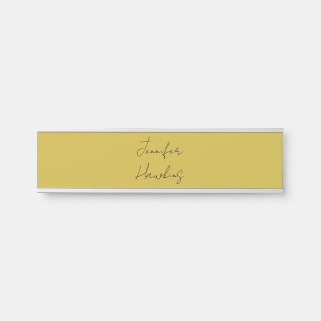Gold colour professional plain handwriting door sign (Front)