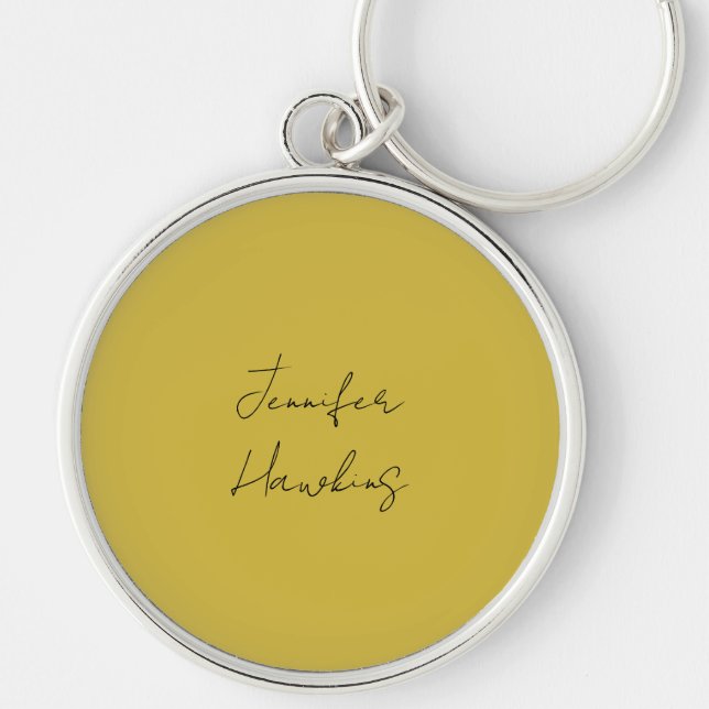 Gold colour professional plain handwriting key ring (Front)