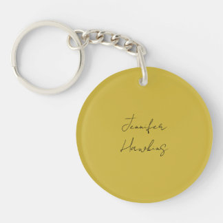 Gold colour professional plain handwriting key ring