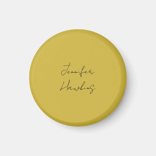 Gold colour professional plain handwriting magnet (Front)