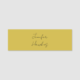 Gold colour professional plain handwriting name tag