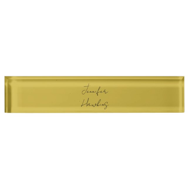 Gold colour professional plain handwriting nameplate (Front)