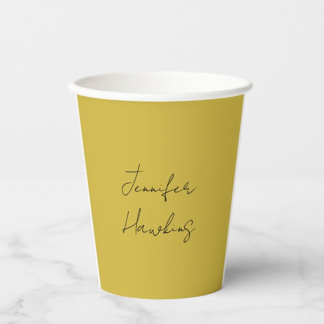 Gold colour professional plain handwriting paper cups (Front)