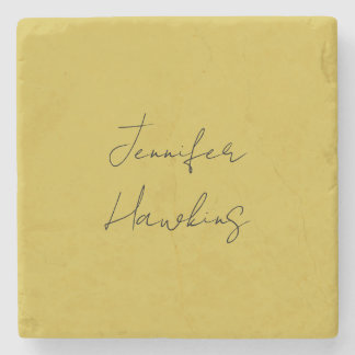 Gold colour professional plain handwriting stone coaster