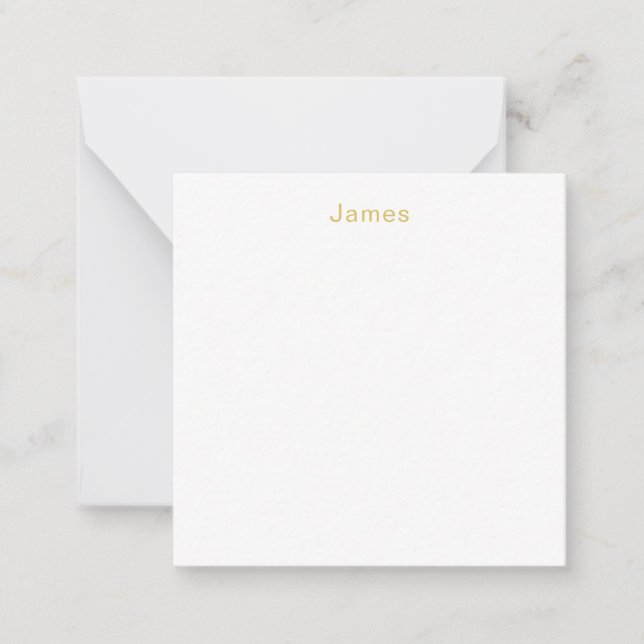Gold Colour Professional Trendy Minimalist Name Card (Front)