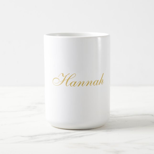 Gold Colour Professional Trendy Minimalist Name Coffee Mug (Center)