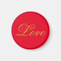 Gold Colour Script Red Love Wedding Calligraphy