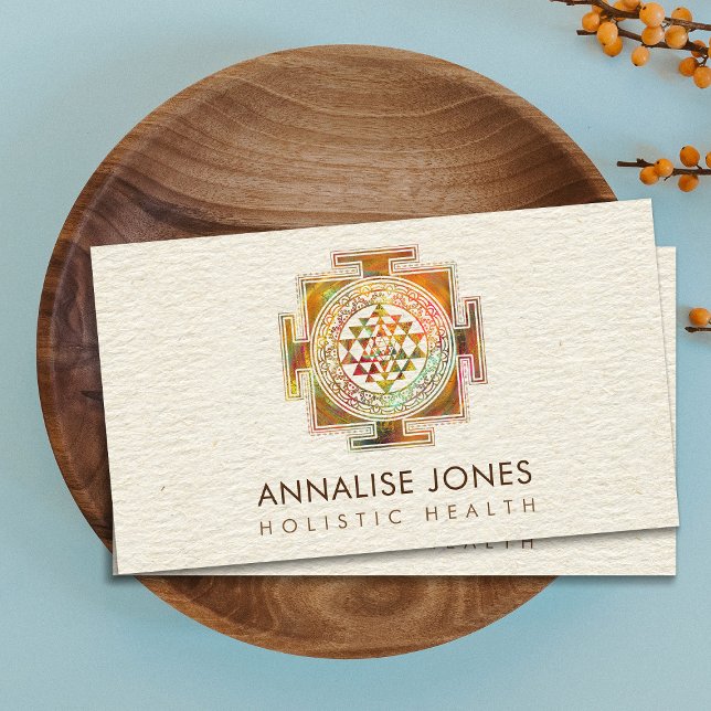 Gold & Colour  Sri Yantra  / Sri Chakra Business Card (Creator Uploaded)