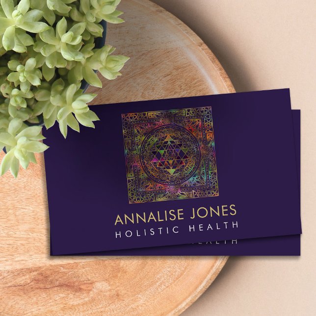 Gold & Colour  Sri Yantra  / Sri Chakra Business Card (Creator Uploaded)