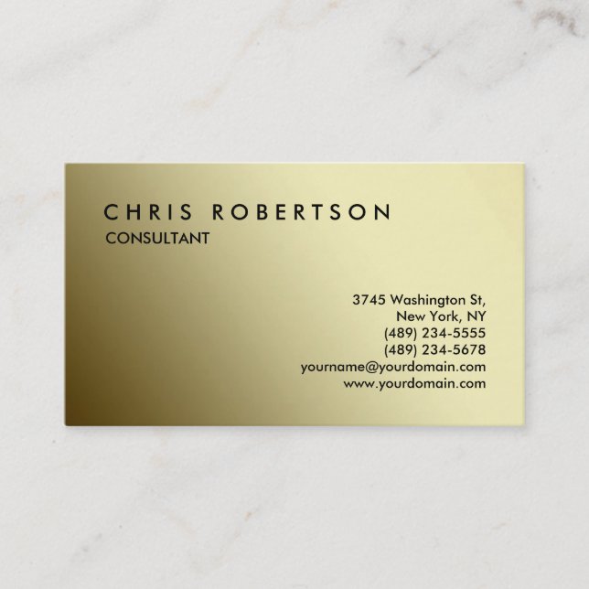 Gold Colour Tones Charming Business Card (Front)