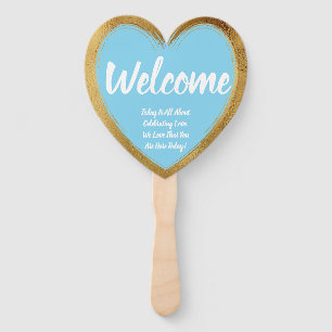 Gold Colour Wedding Engagement Party Welcome Hand Fan