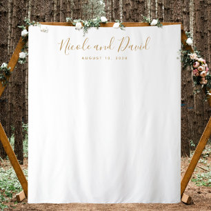 Gold Colour Wedding Reception Decor Backdrop Tapestry