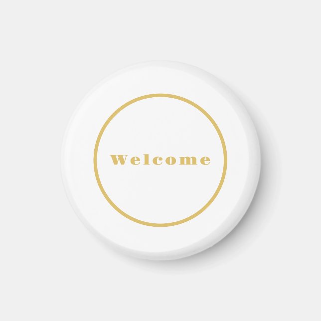 Gold Colour Welcome Party Minimalist Professional  Magnet (Front)