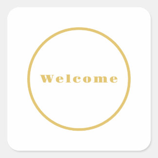 Gold Colour Welcome Party Minimalist Professional  Square Sticker