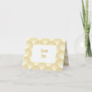 Gold Coloured Art Deco Design Wedding Thank You