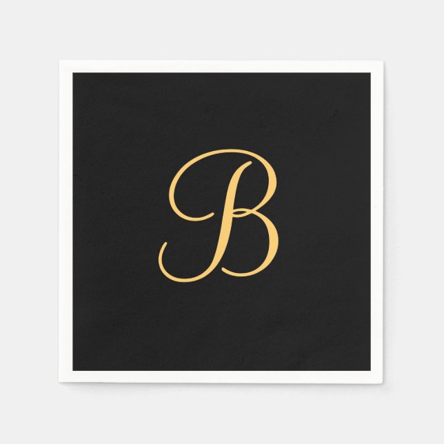 Gold-coloured B on black Napkin (Front)