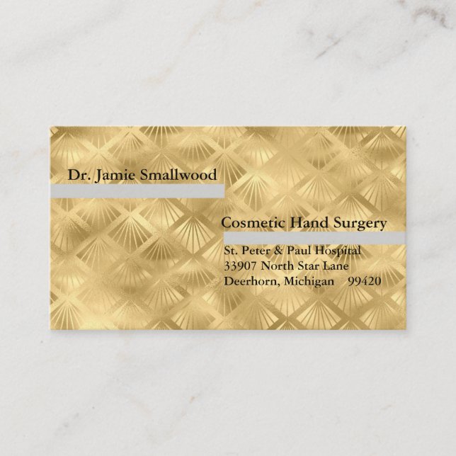 Gold Coloured Business Card for Doctor (Front)