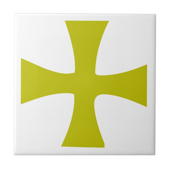 Gold Coloured Byzantine Cross Tile (Front)