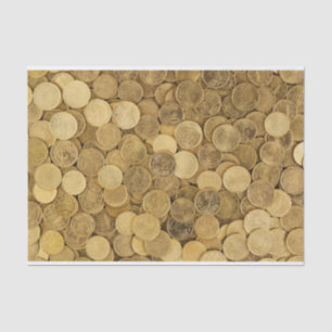 Gold Coloured Euro Coins Tissue Paper