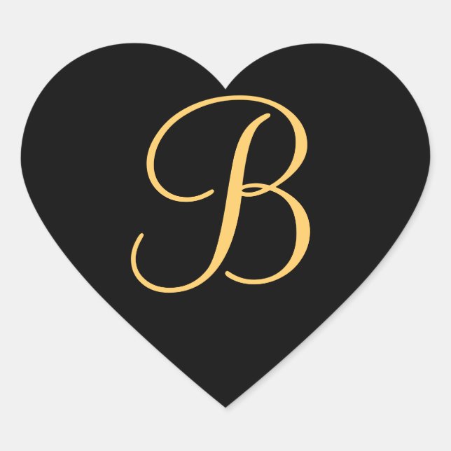 Gold-coloured initial B on black monogram sticker (Front)