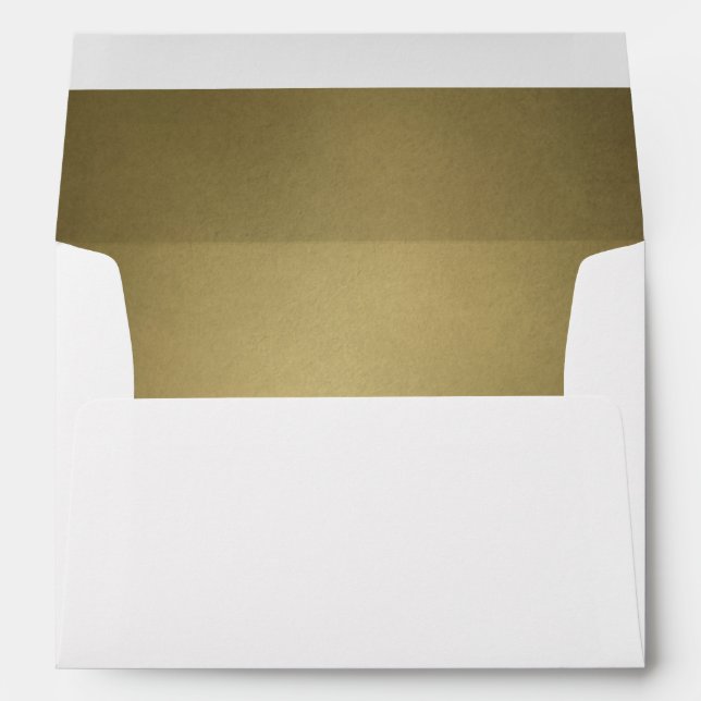 Gold Coloured Interior Wedding Invitation Envelope (Back (Bottom))