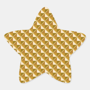Gold coloured, metallic look, studded grid star sticker