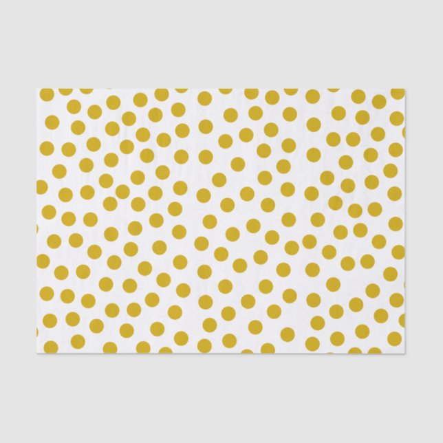 Gold Coloured Polka Dots Tissue Paper (Front)