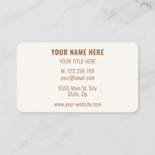 Gold Colours Business Name Promotional Personalise Card