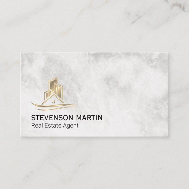 Gold Commercial Residential Properties Business Card (Front)