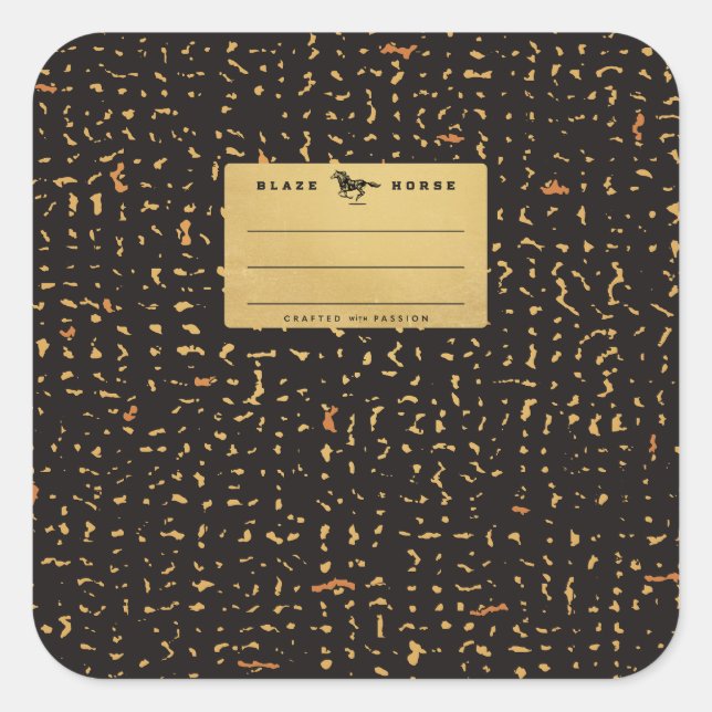 Gold Composition Notebook Square Sticker (Front)
