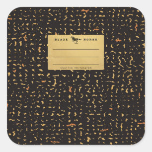 Gold Composition Notebook Square Sticker