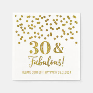 Gold Confetti 30 & Fabulous Napkin