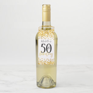 Gold Confetti 50 and Fabulous Birthday Bottle Tag